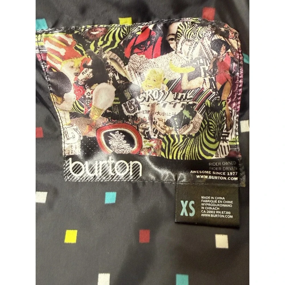 Burton Snowboarding Ski Puffer Jacket Women Size XS Black Quilted‎ Sporty Skiing